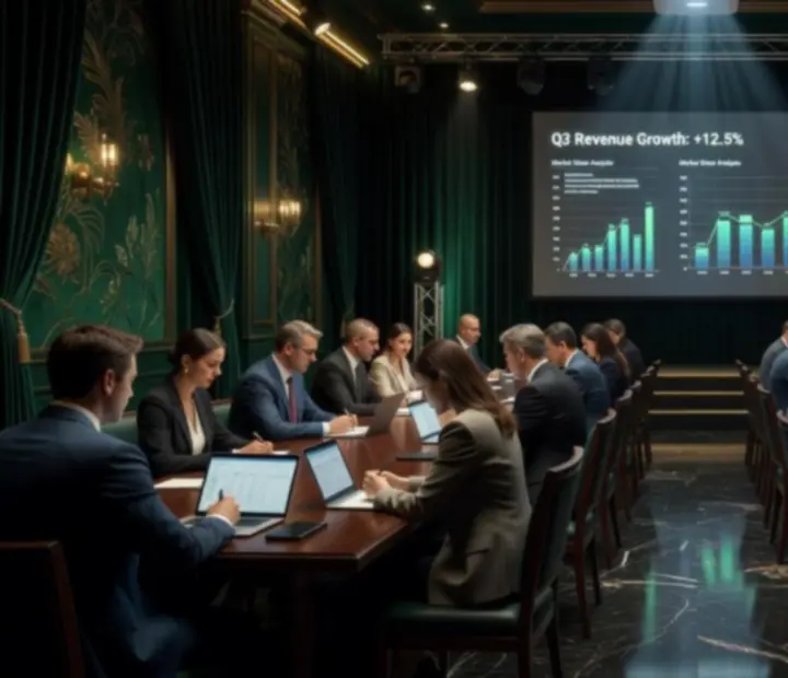 Modern audiovizuális technikával felszerelt színpad és nagyvászon prezentációhoz